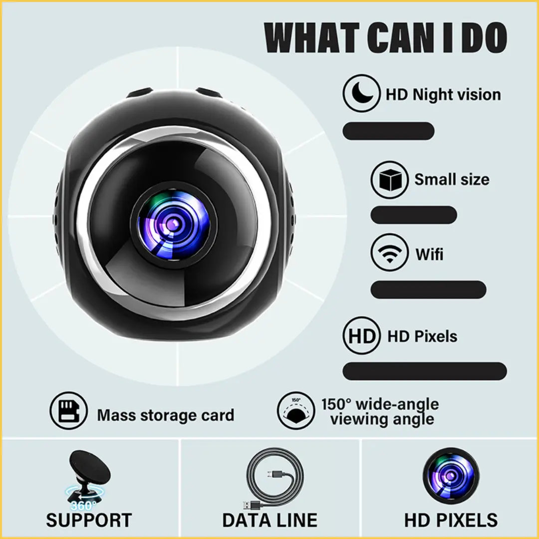 كاميرا واي-فاي مصغّرة مع رؤية ليلية